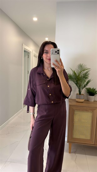 Fertan Bordo Bomber Ceket Pantolon Takım