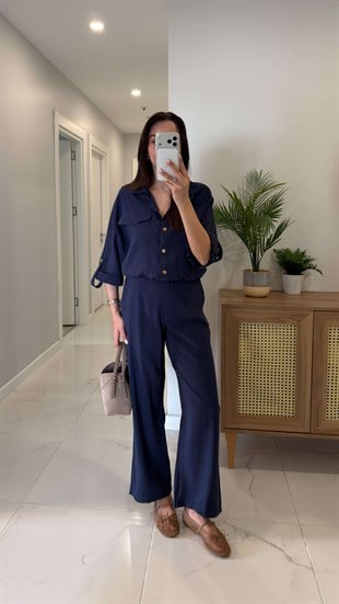 Fertan Lacivert Bomber Ceket Pantolon Takım