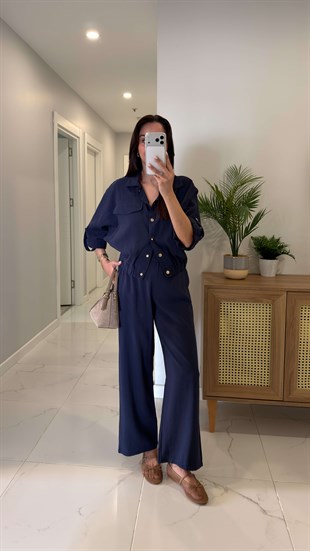 Fertan Lacivert Bomber Ceket Pantolon Takım