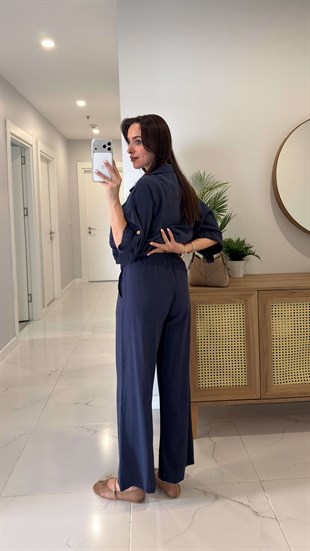 Fertan Lacivert Bomber Ceket Pantolon Takım