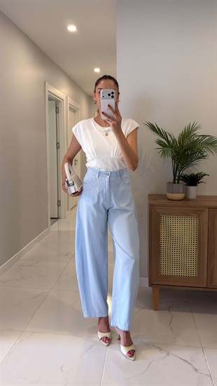 Findoz Bebe Mavi Bol Kesim Tensel Jean