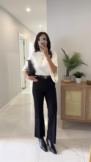 Fiorina Siyah Flare Jean
