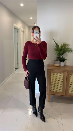 First Siyah Beli Lastikli Havuç Pantolon