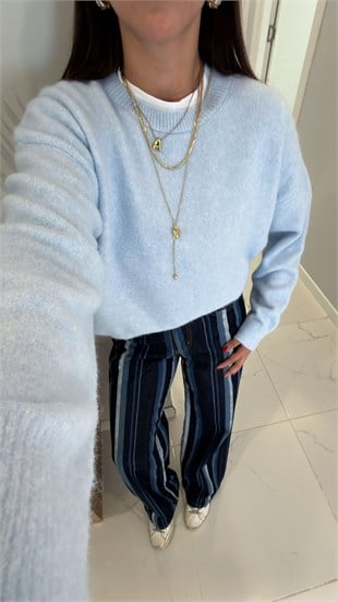 Folisse Bebe Mavi Basic Yün Kazak