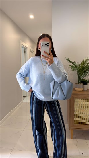 Folisse Bebe Mavi Basic Yün Kazak