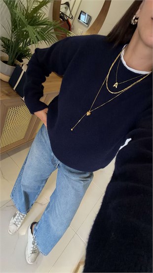 Folisse Lacivert Basic Yün Kazak