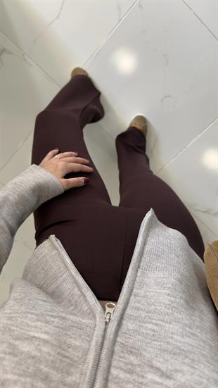 Fondo Kahve İspanyol Paça Tayt