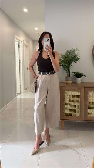 Fordy Taş Gabardin Kemerli Pantolon