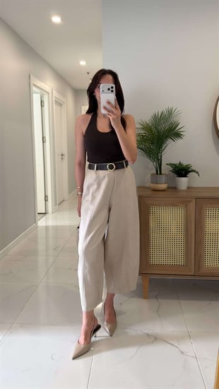 Fordy Taş Gabardin Kemerli Pantolon