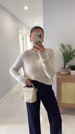 Gensi Taş Saç Örgülü Triko