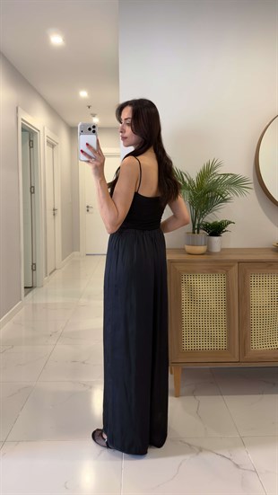 Gillas Siyah Bağlama Detaylı Pantolon