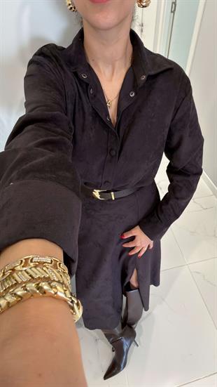 Gobs Acı Kahve Premium Süet Gömlek