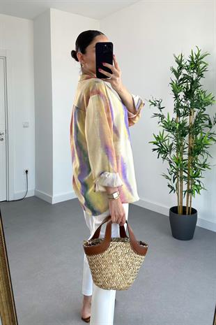 Batik Desenli Rami Gömlek