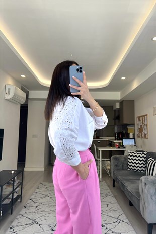 Beyaz Güpürlü Gömlek