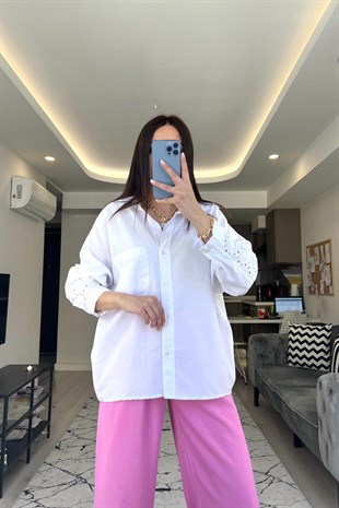 Beyaz Güpürlü Gömlek