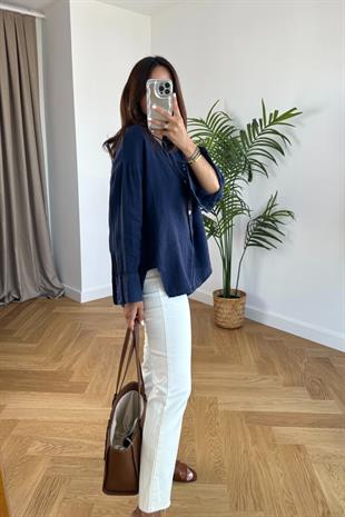 Corutte Premium Lacivert Hakim Yaka Gömlek