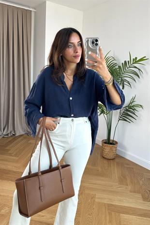 Corutte Premium Lacivert Hakim Yaka Gömlek