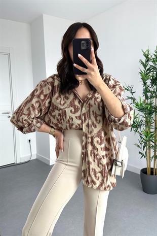 Eyo Gül Kurusu Desenli Cep Detaylı Gömlek