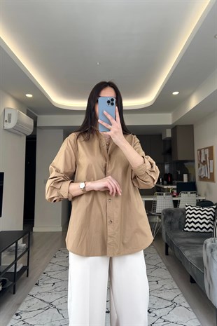 H&M Kahve Cotton Gömlek