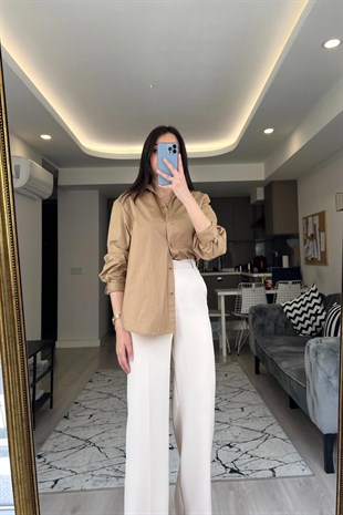 H&M Kahve Cotton Gömlek