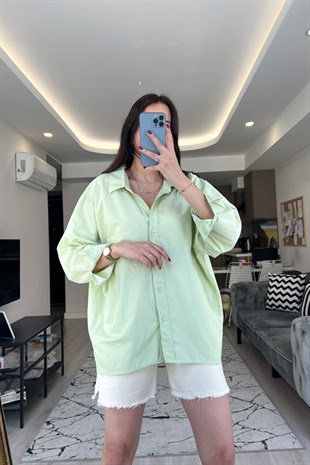 Miva Yeşil Dökümlü Gömlek