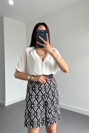 Mng Beyaz Kısa Kol Gömlek