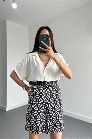 Mng Beyaz Kısa Kol Gömlek