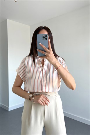 Mng Çizgili Gömlek Bluz