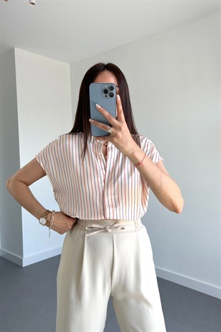 Mng Çizgili Gömlek Bluz