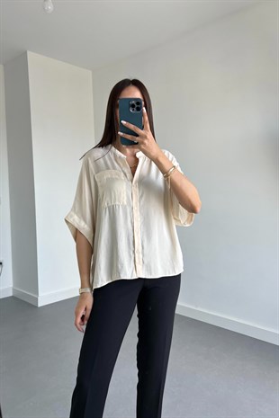 Mng Ekru Hakim Yaka Gömlek