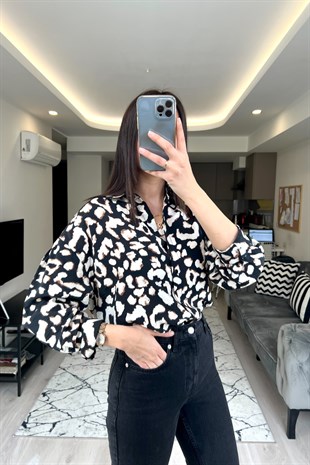 Mng Leopar Desenli Gömlek