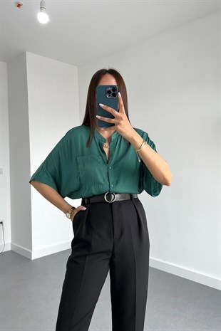 Mng Yeşil Hakim Yaka Gömlek