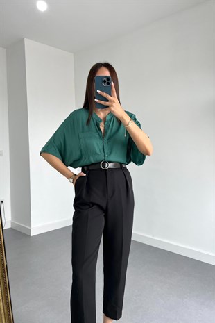 Mng Yeşil Hakim Yaka Gömlek