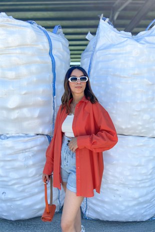 Orange Oversize Gömlek