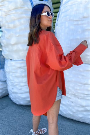 Orange Oversize Gömlek