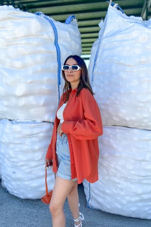 Orange Oversize Gömlek