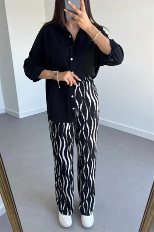 Oysho Model Siyah Keten Gömlek