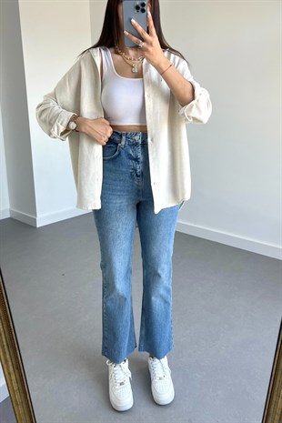 Oysho Model Taş Keten Gömlek