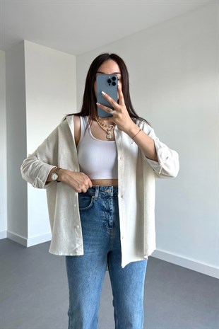 Oysho Model Taş Keten Gömlek