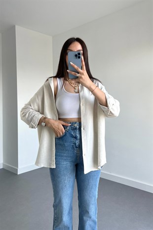 Oysho Model Taş Keten Gömlek