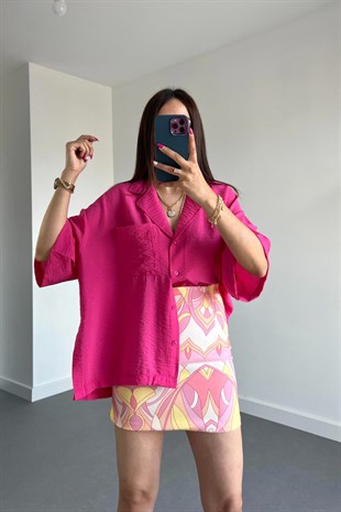 Peste Pembe Kısa Kol Gömlek