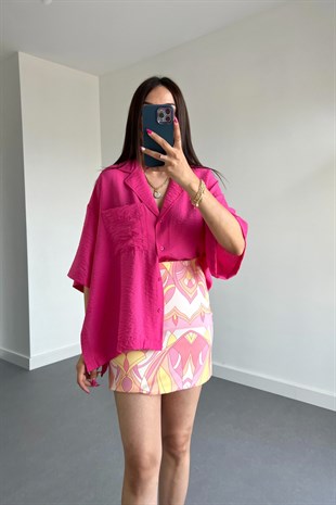Peste Pembe Kısa Kol Gömlek