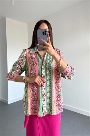 Renkli Desenli Gömlek