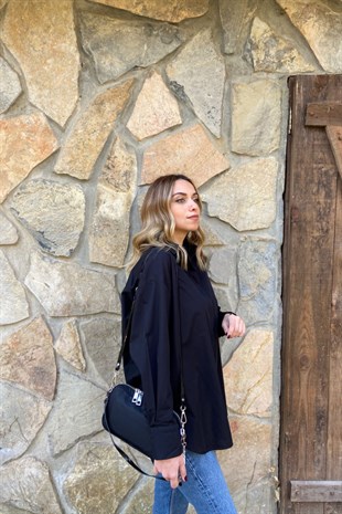 Siyah Poplin Gömlek