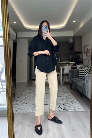 Siyah Tensel Gömlek