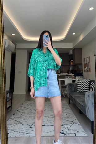 STR Yeşil Kısa Kol Gömlek