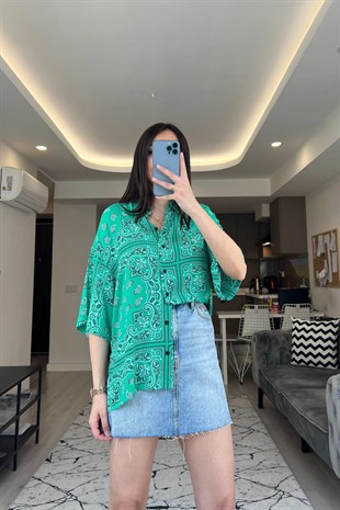 STR Yeşil Kısa Kol Gömlek