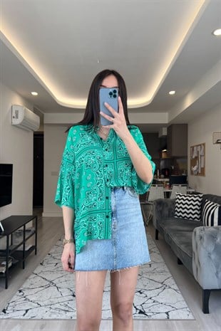 STR Yeşil Kısa Kol Gömlek