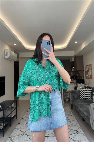 STR Yeşil Kısa Kol Gömlek