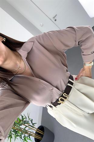 Wexta Kahve Kalın Manşetli Modal Kumaş Gömlek